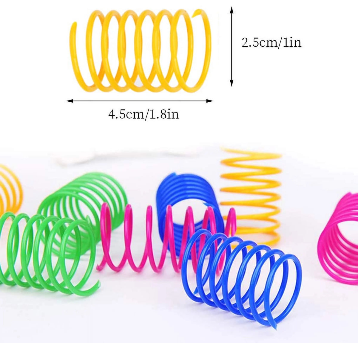 40-Pack Colorful Cat Spiral Springs - Durable Plastic Coils for Indoor Play, Ideal for Swatting, Biting, and Hunting